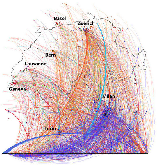 visualizzazione conversazioni geolocalizzate su Twitter